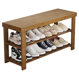 入户可坐换鞋凳全楠竹家用门口简易鞋柜多层室外楼道结实耐用鞋架