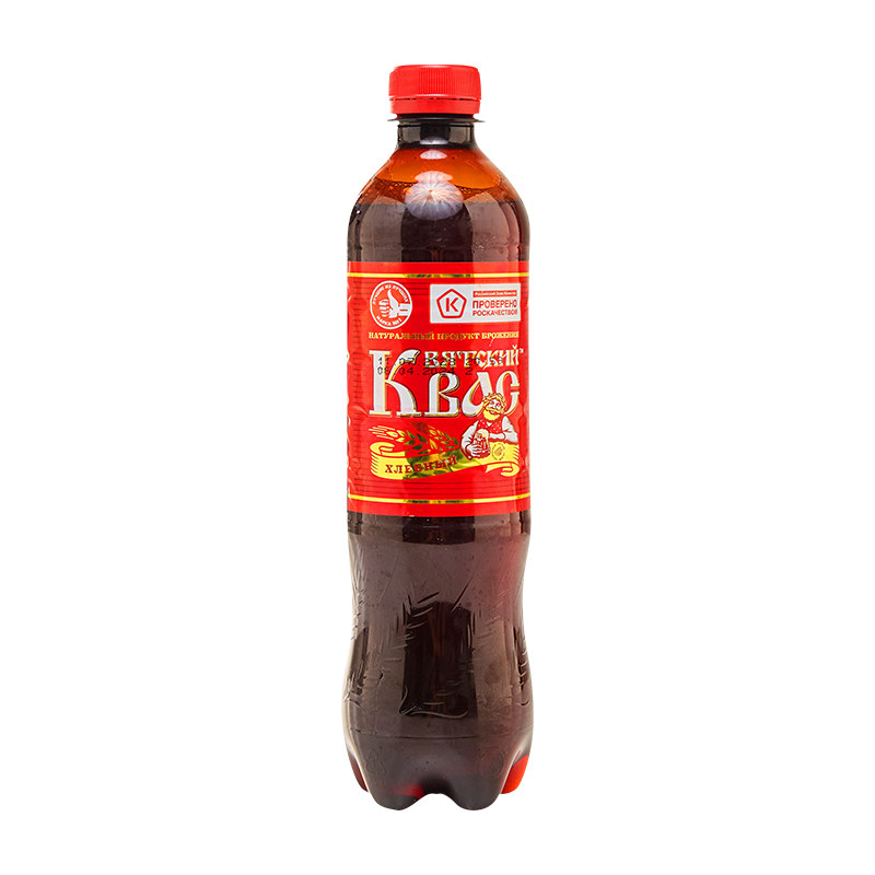 俄罗斯原装进口格瓦斯 唯吉熊面包发酵0脂汽水黑麦饮料500ml