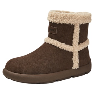 millies妙丽加绒雪地靴女冬季新款保暖防滑短靴棉鞋短筒皮毛一体