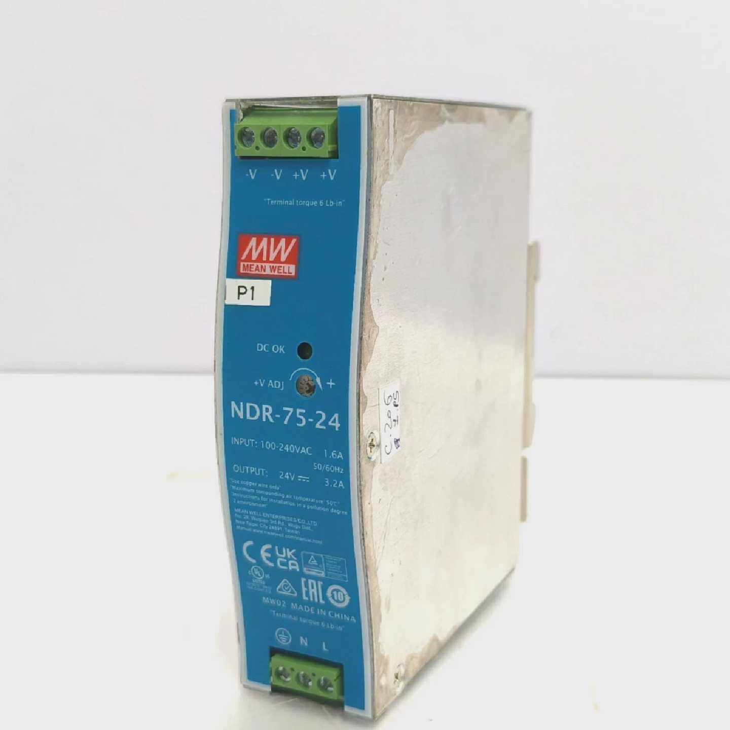 MEANWELLNDR7524电源供应100240VAC1.6A5060HZ24V3.2A