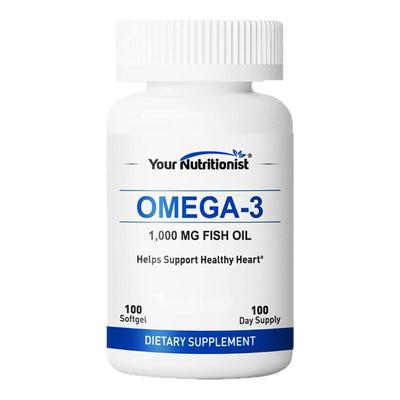 美国直邮Your Nutritionist深海鱼油1000mg软胶囊Omega3进口100粒