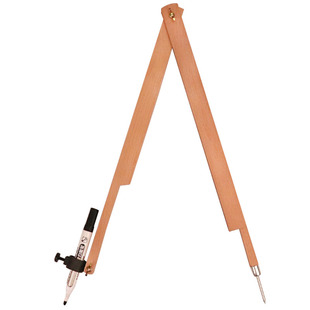 大号教学圆规教师演示粉笔黑白板用绘图仪器榉木实木数学画圆工具