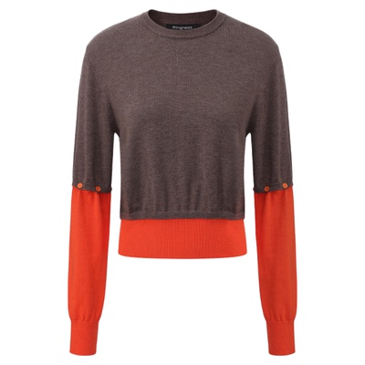 拼接撞色可拆卸针织短袖女款