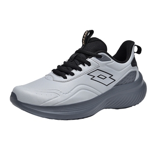 LOTTO乐途男鞋皮面加绒运动鞋2025秋冬季新款厚底减震休闲跑步鞋