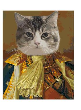 定制萌宠数字油画diy宠物画像猫狗肖像画装饰画猫咪礼物手绘油画