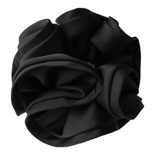 黑色超大大肠发圈女2026新款高级感洋气时尚头绳丸子头花发绳头饰