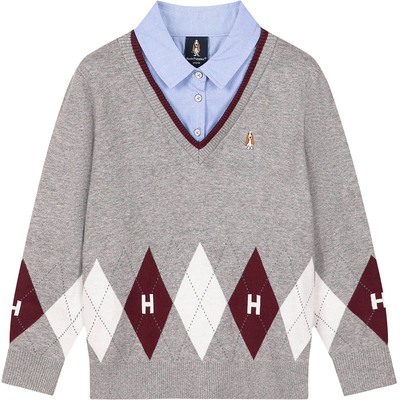 暇步士男童针织衫大童学院风