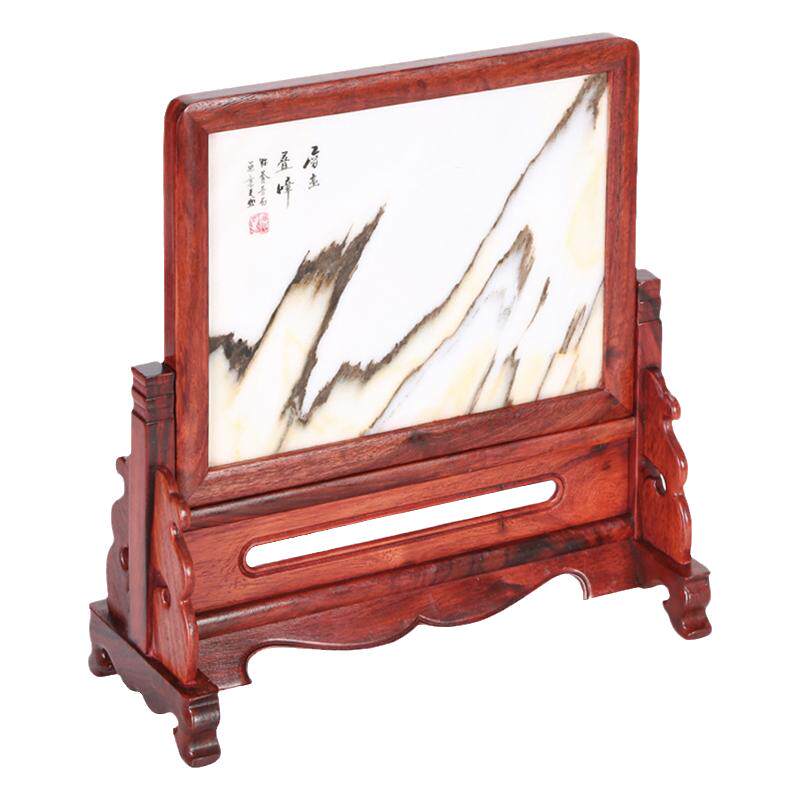 办公桌红木特色台式屏风摆件