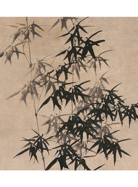 郑板桥竹子玄关茶室微喷卷轴画
