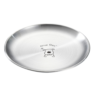 圆盘子304不锈钢家用饺子牛排分餐盘托盘儿童火锅备菜盘吐骨碟ins
