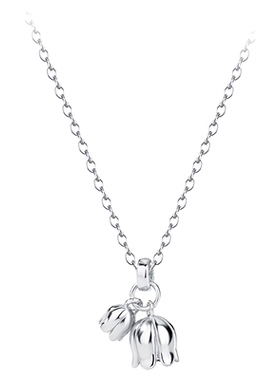 s999足银铃兰花项链女高级感百搭锁骨链小众简约设计花朵锁骨链