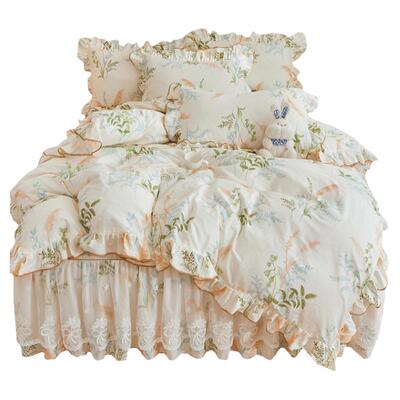 全棉四件套田园公主风亲肤透气