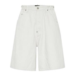 【低至5折】DSQUARED2/D2次方  男士纯白色宽松休闲阔腿牛仔短裤