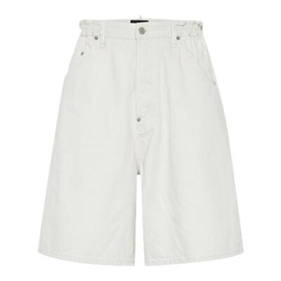 【低至5折】DSQUARED2/D2次方  男士纯白色宽松休闲阔腿牛仔短裤