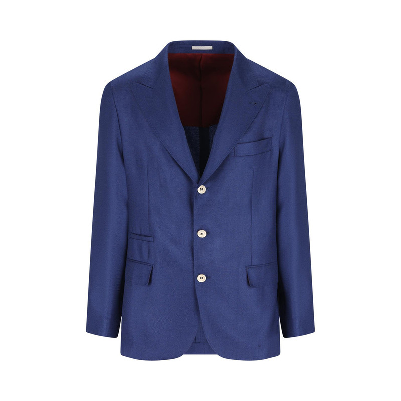 Brunello Cucinelli 男士蓝色bc羊绒西服夹克 2026早春意大利代购