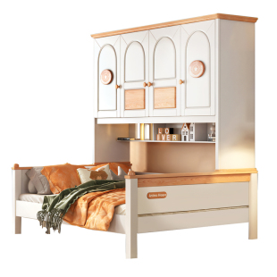 全实木床柜衣柜床一体小户型家用榻榻米省空间儿童储物床男孩女孩