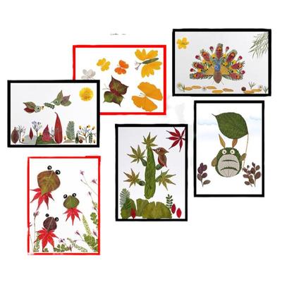 树叶粘贴画手工diy材料