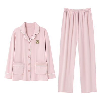 翻领冬天男女海岛绒家居服套装