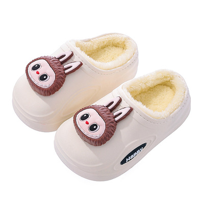 拉布布可爱冬季儿童棉拖防滑防水