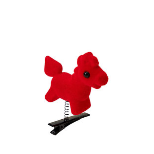 元旦节马年小礼品女儿童可爱卡通红色小马发夹幼儿园学生新年礼物