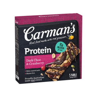 carman's康澳麦高纤坚果蛋白棒可可乳清代餐澳洲进口零食能量饼干
