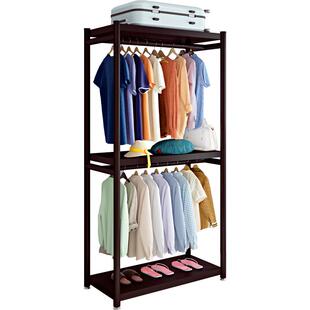 挂衣架卧室落地衣帽架网红简易衣柜家用挂衣服置物架鞋架一体货柜