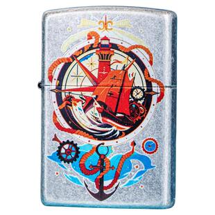 zippo防风打火机煤油官方正品长风破浪送男朋友惊喜实用生日礼物