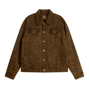 MCCEVTG酵素洗褪色工艺复古美式外套工装男翻领机车短款夹克春款