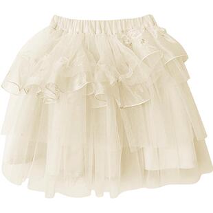 淇木Qimoo童装春季女童洋气蓬蓬拼纱短裙半身裙QMT1QP204B