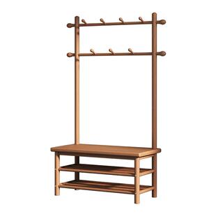 实木换鞋凳门口家用挂衣架鞋柜坐凳一体入户玄关穿鞋凳极窄可收纳