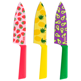 瑞士力康带图案大号小号水果刀家用不锈钢切肉切菜瓜果刀简易包装