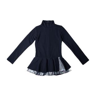 ICEDIVA紧身长袖薄绒连衣裙幻彩裙摆女童花样滑冰服表演服运动服