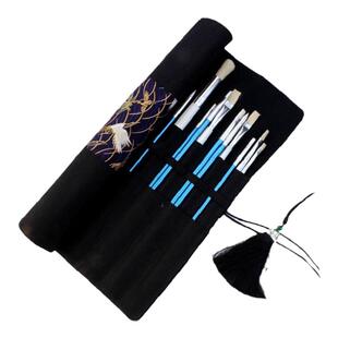 MU & HE ART布袋包水彩水粉笔油画笔双层笔袋笔帘帆布大容量收纳