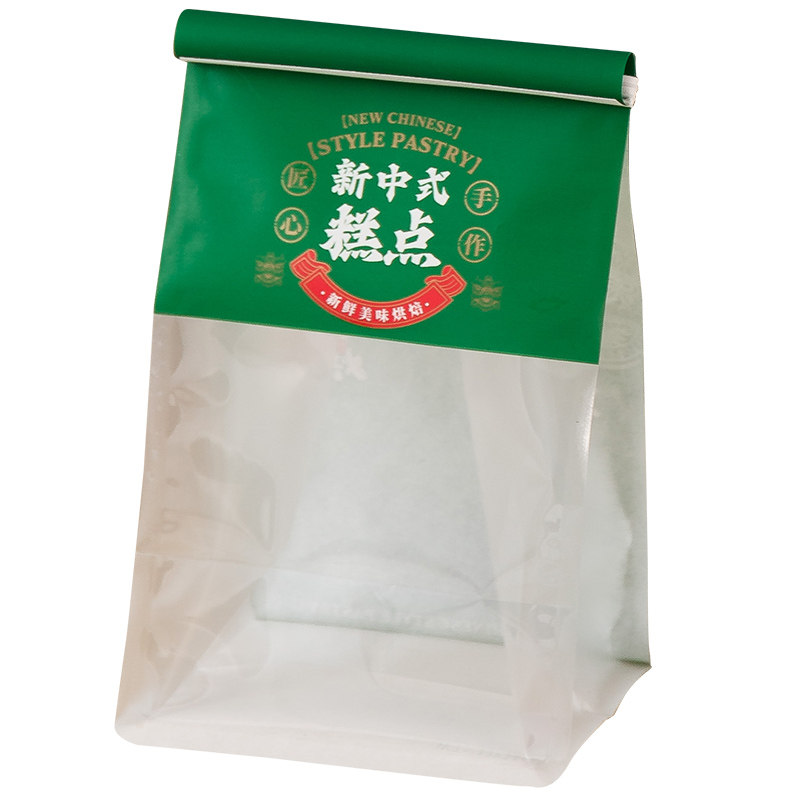 新中式糕点包装袋雪花酥麻薯蛋卷卷边袋烘焙国潮曲奇饼干吐司袋子