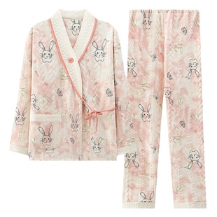 空气棉月子服纯棉全棉吸汗产后加厚产妇哺乳套装孕妇睡衣女秋冬季