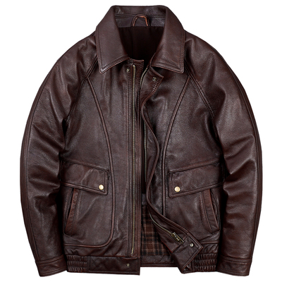 PERCOOL飞行服A2皮夹克复古皮衣