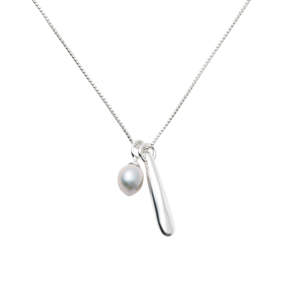 EWEST FLOW灰珍珠肌理吊坠原创女设计项坠锁骨链高级感项链毛衣链