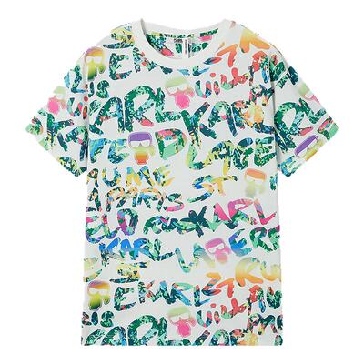 KARL LAGERFELD【纯棉】复古涂鸦短袖T恤25秋新品老佛爷男装潮牌