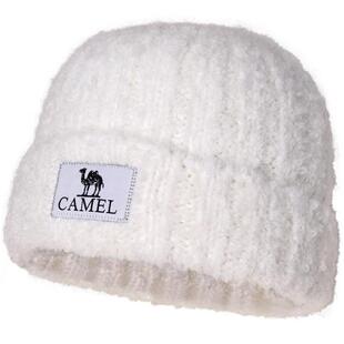 骆驼奶芙帽羊毛纱针织帽秋冬季新款女冷帽滑雪保暖毛线帽蓝色帽子