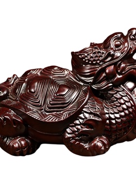 红木龙龟摆件财神殿雕刻