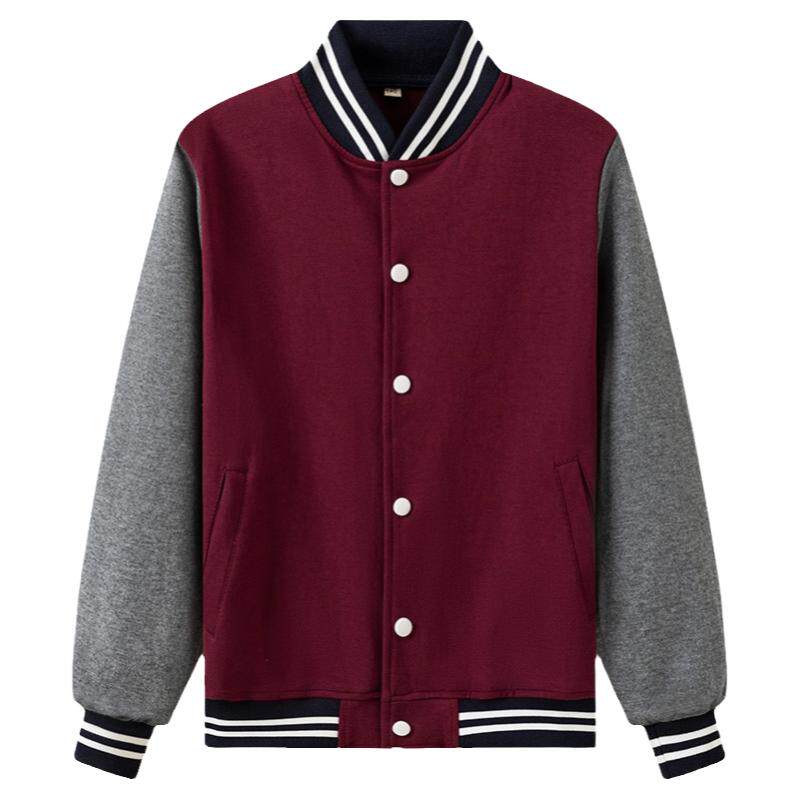 春秋款棒球女童枣红藏青校服