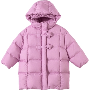 Amila女童羽绒服2025新款冬季儿童中长款白鸭绒宝宝加厚保暖外套