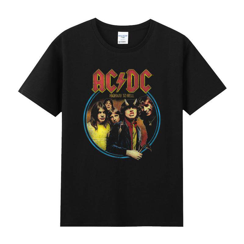 Agitation夏纯棉圆领半袖短袖男装摇滚周边青少年T恤乐队acdc