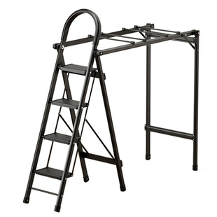 中创梯子晾衣架两用室内多功能铝合金加厚人字梯家用便携折叠爬梯