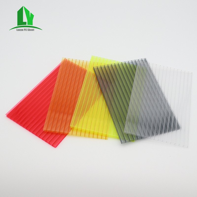 中空板双层pc阳光板加工颜色阳光板聚碳酸酯透明板采光雨棚选可