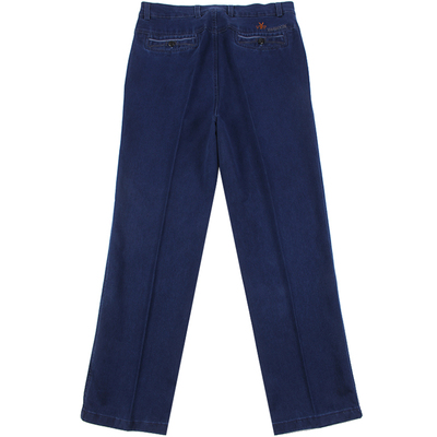 老年四季直筒高腰深裆弹力牛仔裤