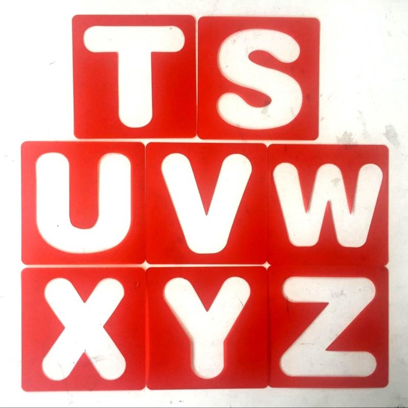 彩色跨境镂空字母绘画模板初学玩具儿童导向辅助工具写字写字模