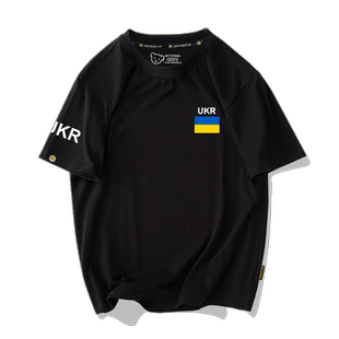 乌克兰国家队服足球运动训练短袖t恤衫男女纯棉半袖圆领休闲衣服