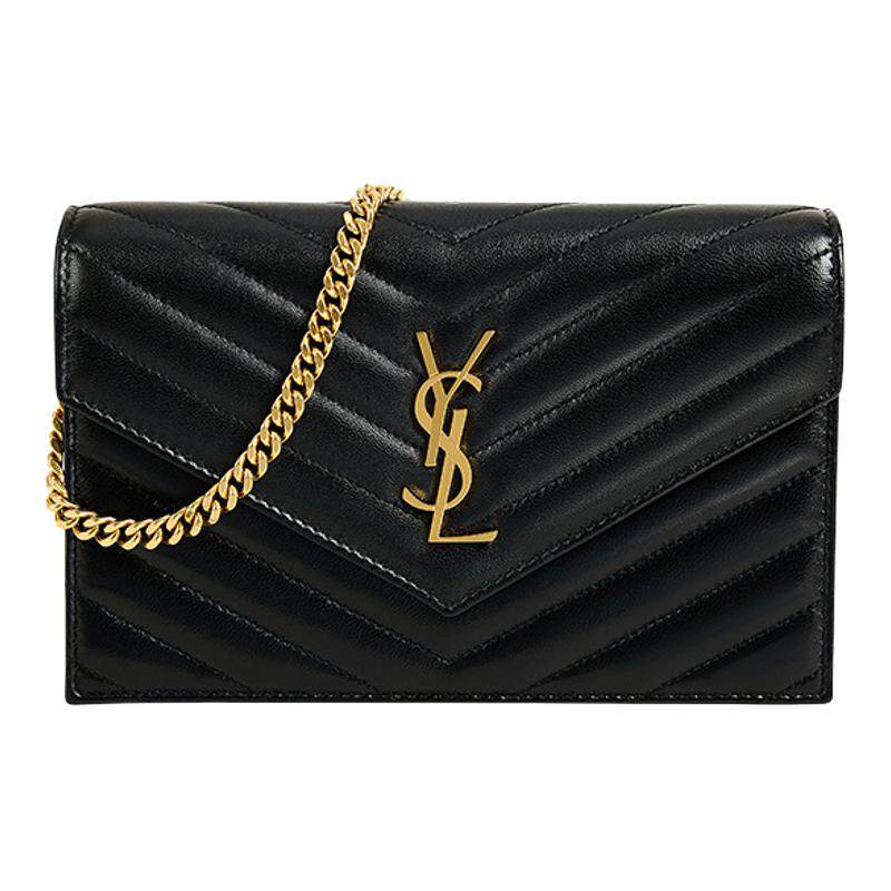 【自营】YSL/圣罗兰信封包单肩链条包包女款金色徽标包包