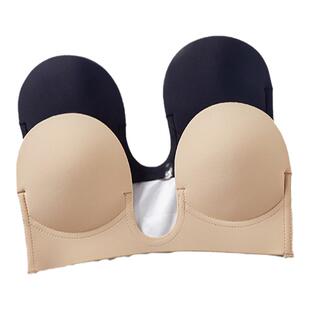 透气乳贴一片式深U硅胶胸贴隐形文胸侧翼聚拢无肩带婚纱礼服专用